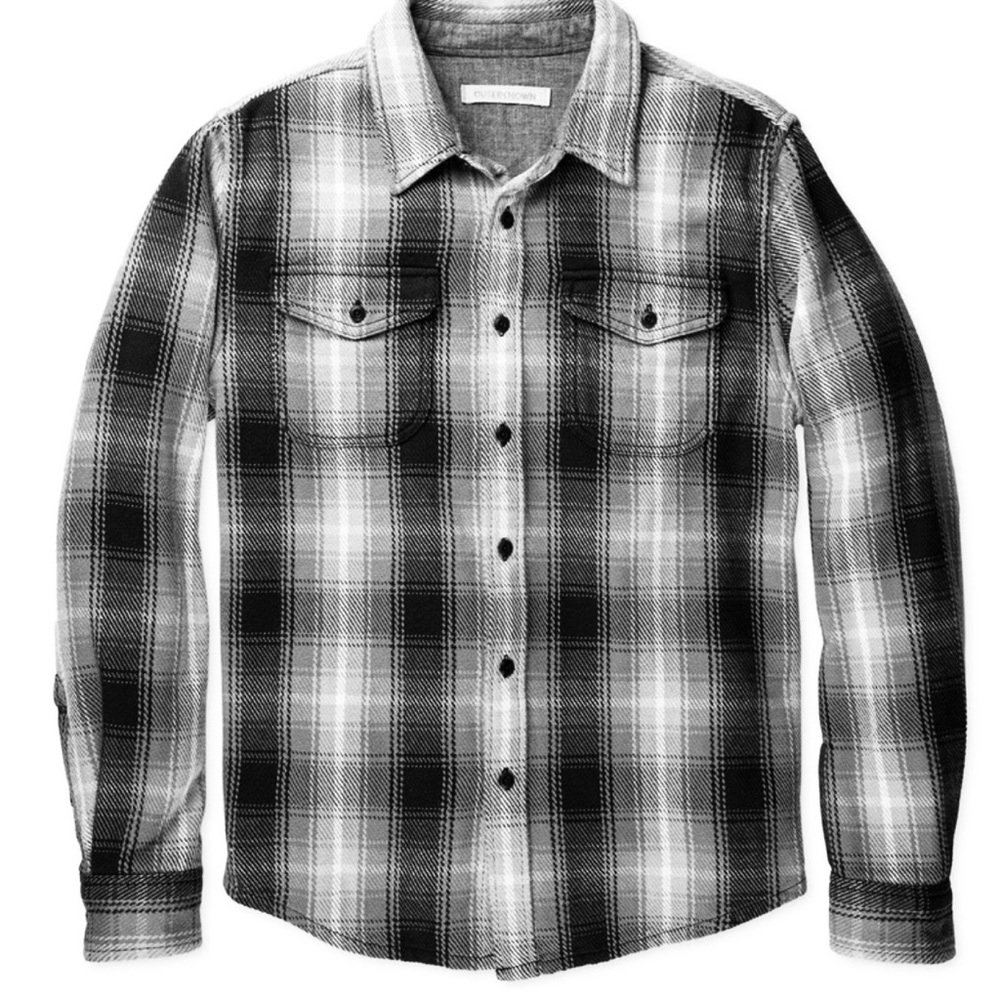 Kelly Slater Outerknown Men’s Blanket Shirt Flannel in Black and White Print